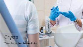  Presentation with gynecologist - Amazing theme having closeup of doctor gynecologist accepts the patient backdrop and a seafoam green colored foreground