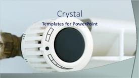  Presentation with monetary supply process central bank - Presentation with closeup-of-domestic-central-heating background and a sky blue colored foreground