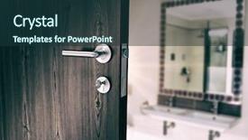  Presentation with doorknob - Cool new PPT layouts with closeup of door with doorknob backdrop and a tawny brown colored foreground