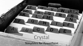  Presentation with business cards - Slides enhanced with closeup-of-dusty-old-index background and a light gray colored foreground