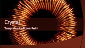  Presentation with electrical transformer - PPT theme consisting of closeup of electrical copper transformer background and a wine colored foreground