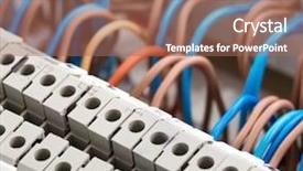  Presentation with wires - Audience pleasing presentation theme consisting of closeup of electrical wires backdrop and a coral colored foreground