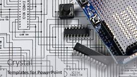  Presentation with digital circuits - Presentation theme with development of electric circuit background and a light gray colored foreground