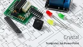  Presentation with digital circuits - Theme enhanced with development of electric circuit background and a sky blue colored foreground