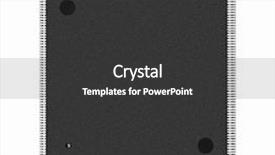  Presentation with electronic components - PPT layouts consisting of closeup of electronic processor isolated background and a dark gray colored foreground