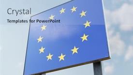  Presentation with european union - Presentation featuring closeup-of-european-eu-road background and a light blue colored foreground