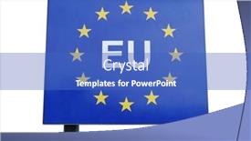  Presentation with european union - Slide set featuring closeup-of-european-eu-road background and a teal colored foreground