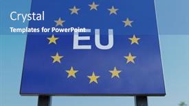  Presentation with european union - Slide set having closeup-of-european-eu-road background and a ocean colored foreground