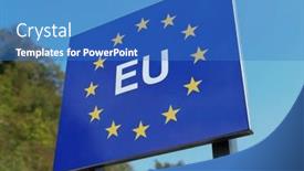  Presentation with european union - Presentation consisting of closeup-of-european-eu-road background and a teal colored foreground