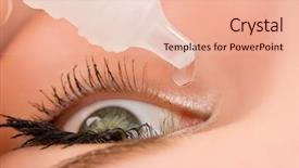  Presentation with liquid - Presentation theme having closeup of eyedropper putting liquid background and a lemonade colored foreground