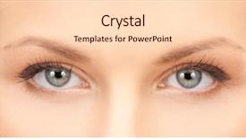  Presentation with health money insurance concept - PPT theme having closeup of face of beautiful background and a  colored foreground