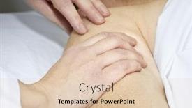  Presentation with shoulder - Beautiful PPT theme featuring closeup of female hands massaging arm and shoulder backdrop and a lemonade colored foreground