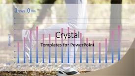  Presentation with female sport - Colorful presentation theme enhanced with closeup of female legs jogging at park graphic of training results health care and sport concept backdrop and a soft green colored foreground