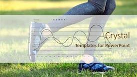  Presentation with female sport - Amazing theme having closeup of female legs jogging at park graphic of training results health care and sport concept backdrop and a soft green colored foreground