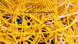  Presentation with fiber optic - Beautiful slide deck featuring closeup-of-fiber-optic-cable backdrop and a gold colored foreground