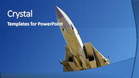  Presentation with fighter jet - PPT layouts consisting of closeup of fighter jet background and a ocean colored foreground