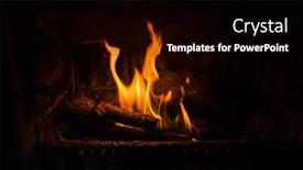  Presentation with fire - Presentation theme enhanced with closeup-of-fire-burning background and a black colored foreground