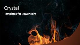  Presentation with fire - PPT layouts with closeup-of-fire-isolated background and a black colored foreground