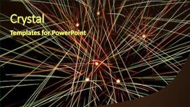  Presentation with blue abstract wavy lines - PPT theme enhanced with closeup of fireworks exploding background and a wine colored foreground