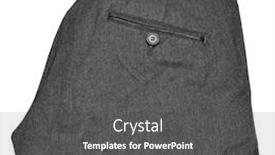  Presentation with trousers - PPT layouts with closeup of folded trousers on a white background background and a dark gray colored foreground