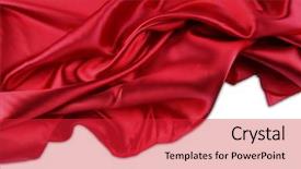  Presentation with silk - Colorful presentation theme enhanced with closeup of folds in red backdrop and a red colored foreground