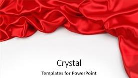  Presentation with advertising - Cool new PPT theme with closeup of folds in red silk fabric on plain background advertising copy space backdrop and a white colored foreground