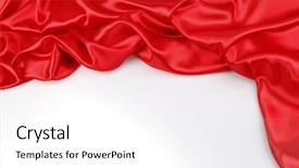  Presentation with advertising - Theme featuring closeup of folds in red silk fabric on plain background advertising copy space background and a white colored foreground