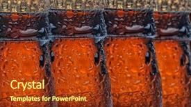  Presentation with beer - Slide set with closeup of four beer bottles background and a tawny brown colored foreground