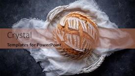  Presentation with bread - Presentation design with closeup-of-fresh-homemade-sourdough background and a coral colored foreground