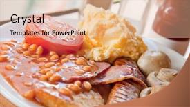  Presentation with english history - Slide deck consisting of closeup of full english breakfast background and a coral colored foreground