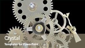  Presentation with clock gear idea - PPT layouts with closeup of gears from clock background and a gray colored foreground
