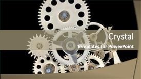  Presentation with gears - Presentation having closeup of gears from clock background and a coral colored foreground