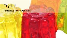  Presentation with white differene - Cool new presentation theme with closeup of gelatin of different colors on a white background backdrop and a blonde colored foreground