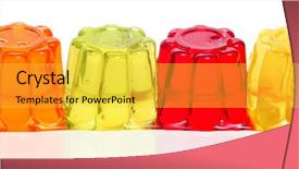  Presentation with white differene - Beautiful slide deck featuring closeup of gelatin of different colors on a white background backdrop and a yellow colored foreground