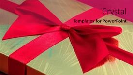  Presentation with chocolate - Theme enhanced with closeup-of-golden-chocolate-box background and a crimson colored foreground