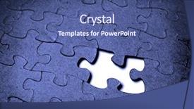  Presentation with puzzle pieces - Beautiful presentation theme featuring closeup of grainy puzzle pieces backdrop and a ocean colored foreground