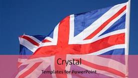  Presentation with great britain - Beautiful slides featuring closeup of great britain flag backdrop and a coral colored foreground