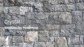  Presentation with rock wall - Presentation theme having closeup of grey rock wall background and a gray colored foreground