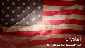  Presentation with american flag - Theme enhanced with closeup-of-grunge-american-flag background and a tawny brown colored foreground