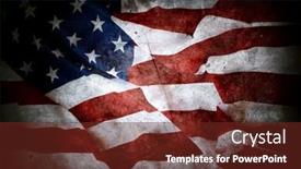  Presentation with american flag - Audience pleasing PPT layouts consisting of closeup-of-grunge-american-flag backdrop and a tawny brown colored foreground