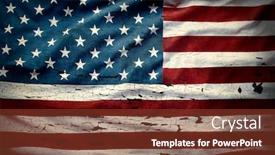  Presentation with american flag - Slide deck featuring closeup-of-grunge-american-flag background and a tawny brown colored foreground