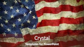  Presentation with usa flag - Slides having closeup of grunge american flag background and a tawny brown colored foreground