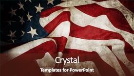  Presentation with american flag - Colorful presentation enhanced with closeup of grunge american flag backdrop and a tawny brown colored foreground