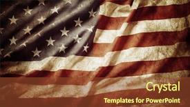  Presentation with american flag - Cool new presentation theme with closeup of grunge american flag backdrop and a tawny brown colored foreground