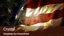  Presentation with american flag - Audience pleasing slides consisting of closeup of grunge american flag backdrop and a wine colored foreground