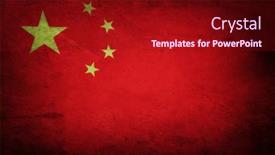 Presentation with flag - Presentation featuring closeup-of-grunge-chinese-flag background and a crimson colored foreground