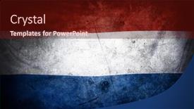  Presentation with flag - Beautiful PPT layouts featuring closeup-of-grunge-netherlands-flag backdrop and a tawny brown colored foreground
