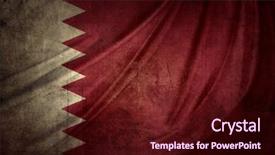  Presentation with qatar flag - PPT theme with closeup of grunge qatar flag background and a  colored foreground