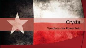  Presentation with texas flag - Beautiful theme featuring closeup of grunge texas flag backdrop and a coral colored foreground