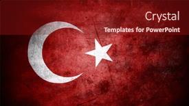  Presentation with turkish - PPT theme with closeup-of-grunge-turkish-flag background and a tawny brown colored foreground